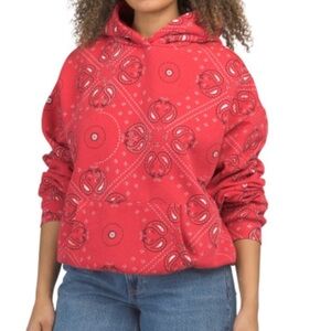 Paisley Print Women's Red Hoodie